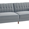 Image 2: HomCom Velvet Reclining Sofa Bed – 3-Seater with Dual-Back Design