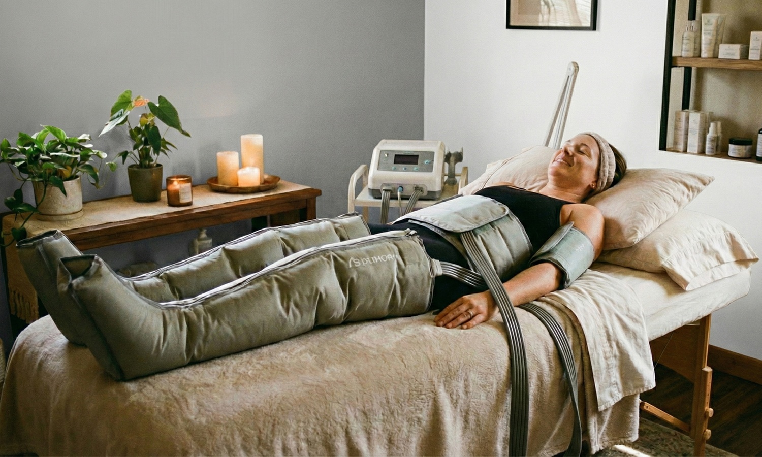 Presoterapia corporal con masaje drenante y efecto reductor