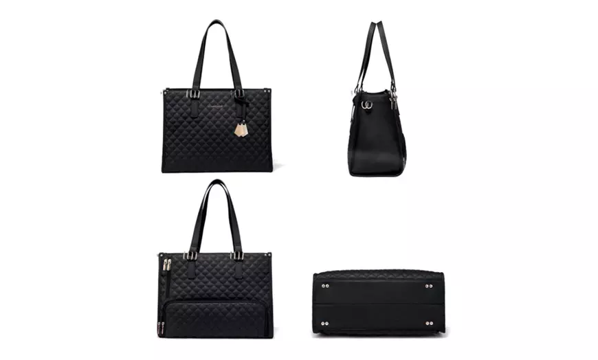 Image 9: Stylish 2-in-1 Tote Bag for Work/Travel with Insulated Lunch Section