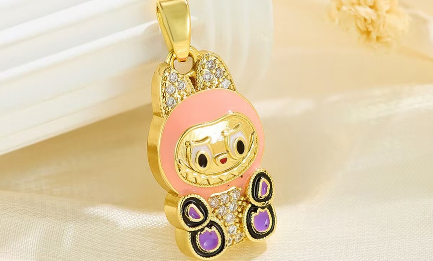 Image 11: Stanley - BTS x Labubu Gold Enamel Pendant Necklace