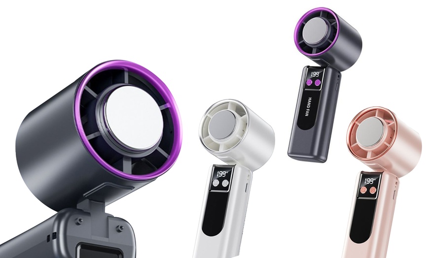 Image 1: Ventilateur portable pliable avec affichage numérique