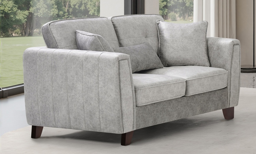 Image 3: Zante Suede Effect Chair and Sofa Set
