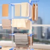 Image 6: Black or Blue Four-Tier Foldable Laundry Dryer Rack Indoor or Outdoor
