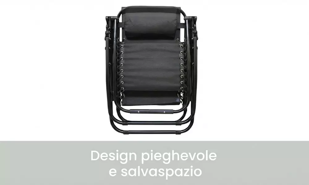Sedia zero Gravity reclinabile con cuscino