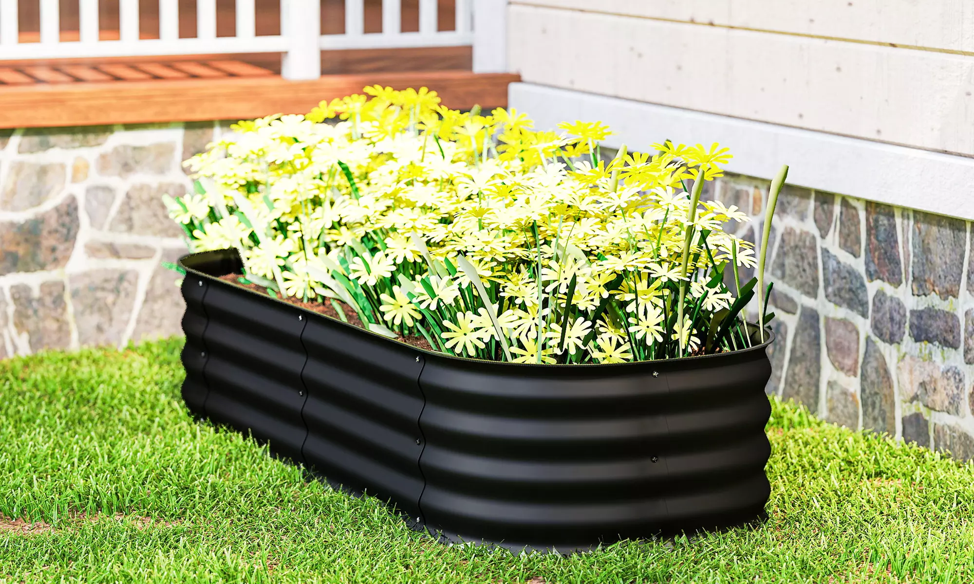 Outsunny Galvanised Steel Raised Garden Planter