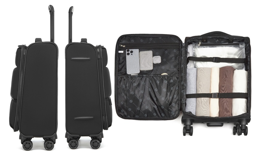 Image 3: Maleta blanda ligera de 20 pulgadas con neceser extraíble