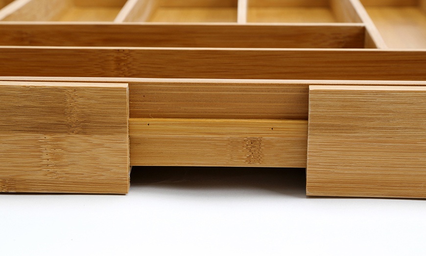 Image 7: Expandable Bamboo Cutlery Tray