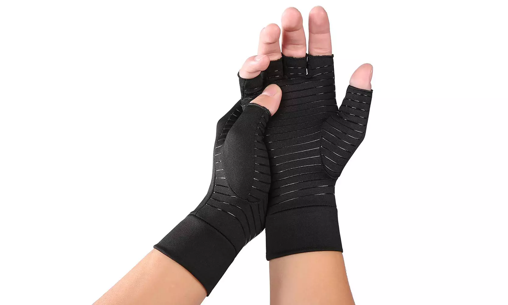Copper-Infused Therapeutic Compression Gloves for Men and Women - Primary Image