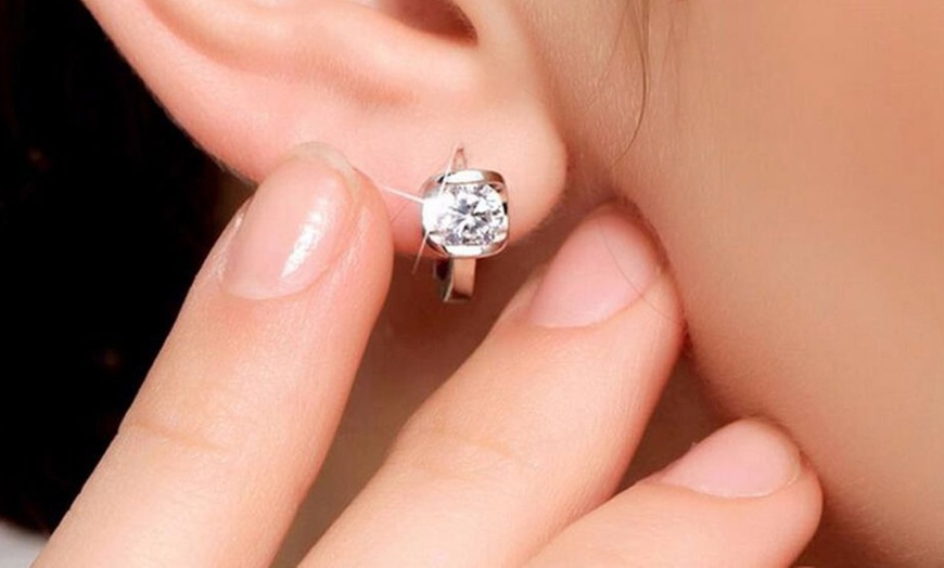 Image 3: Angel Kiss Crystal Hoop Earrings