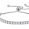 Image 2: Pulsera ajustable con baño de plata y rodio, con circonitas brillantes