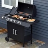 Image 1: Outsunny 4-in-1 Portable Gas BBQ with Four Stainless Steel Burners