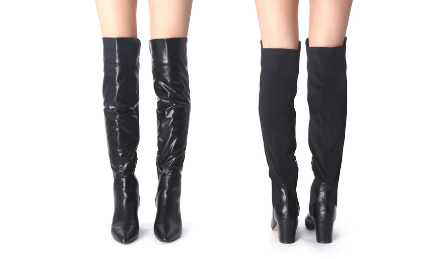 Image 2: Over-the-Knee Stretch Boots