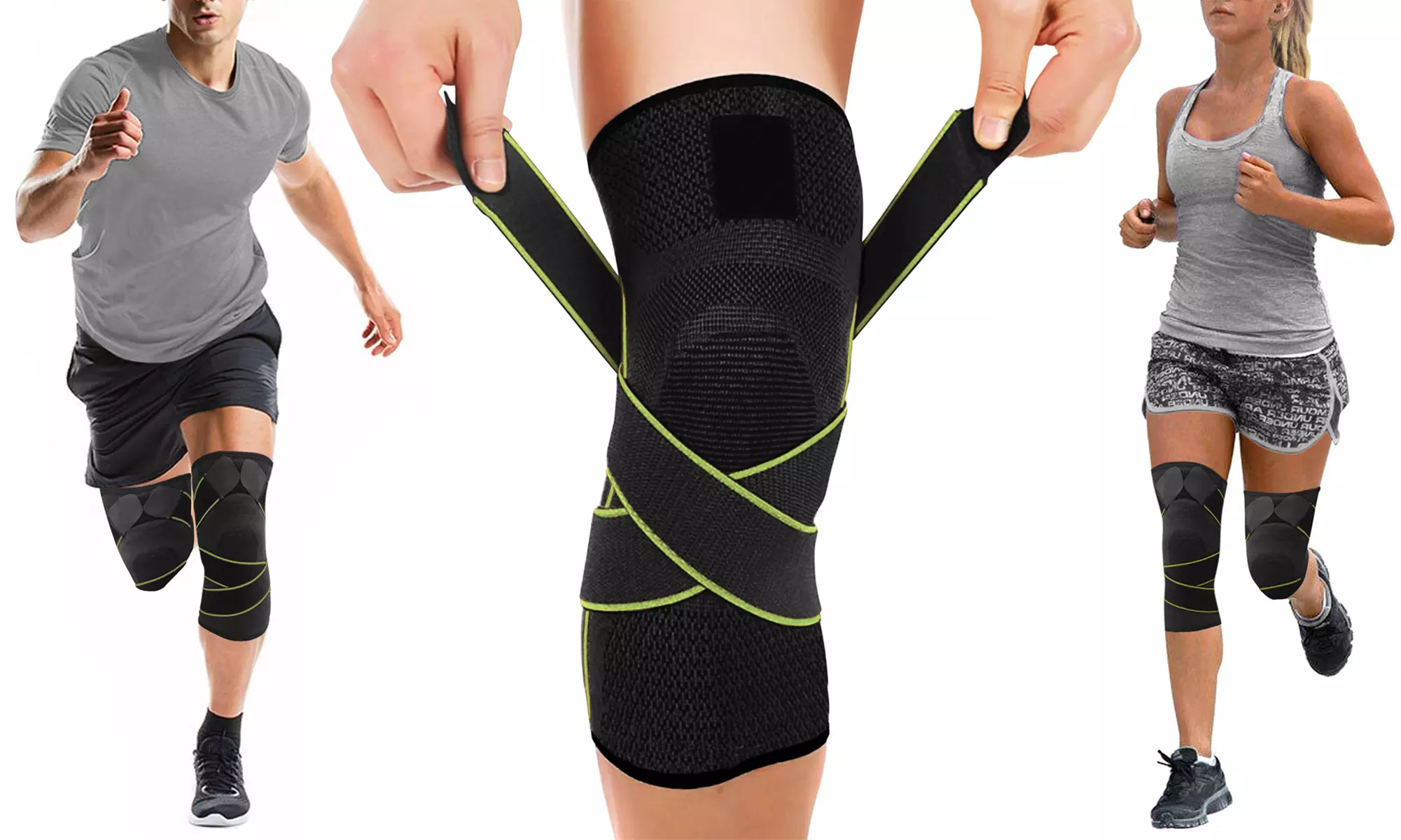 DCF Knee Compression Stabilizing Sleeve with Adjustable Straps (1- or 2-Pack) - Primary Image