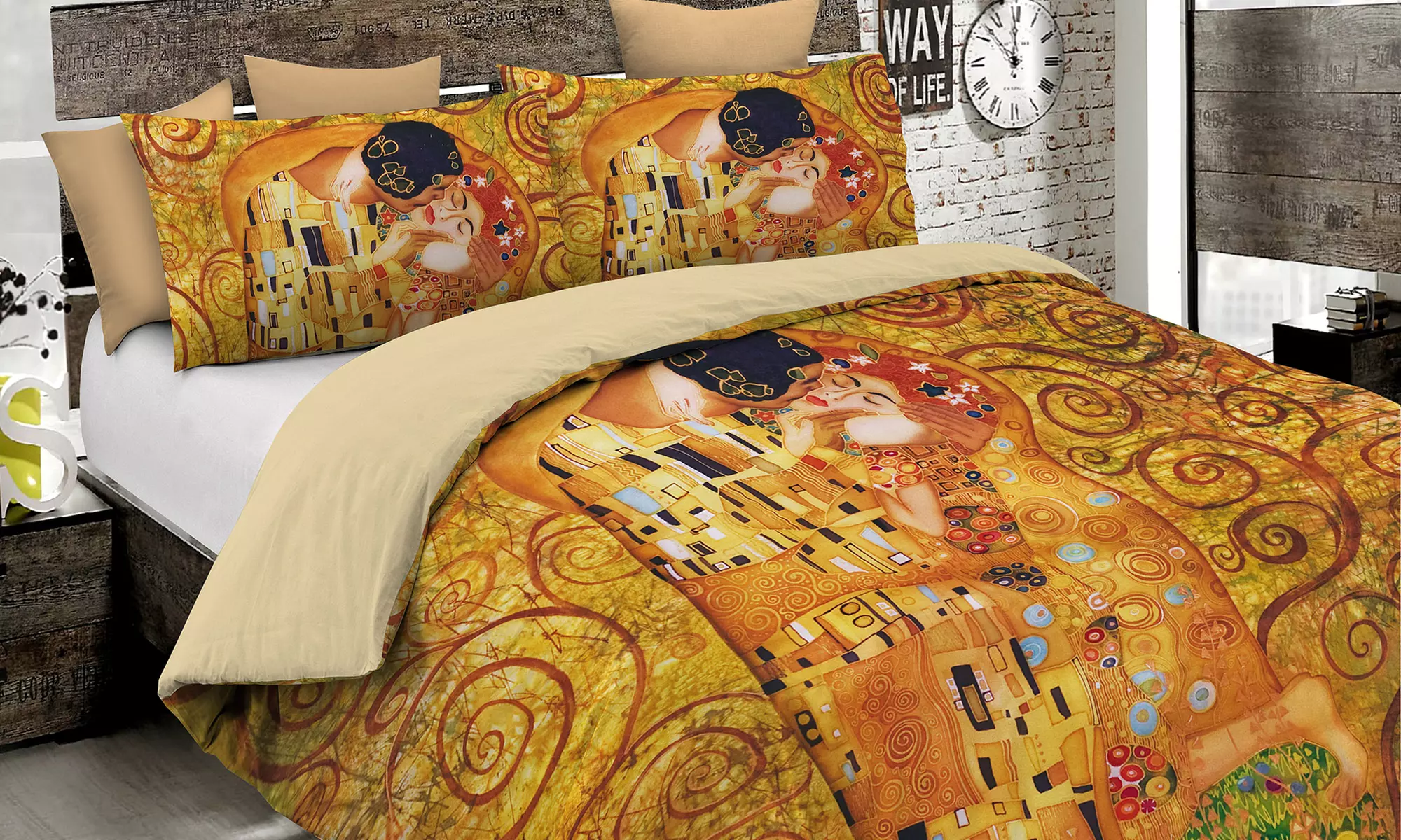 Parure copripiumino matrimoniale Arte no stiro Made in Italy