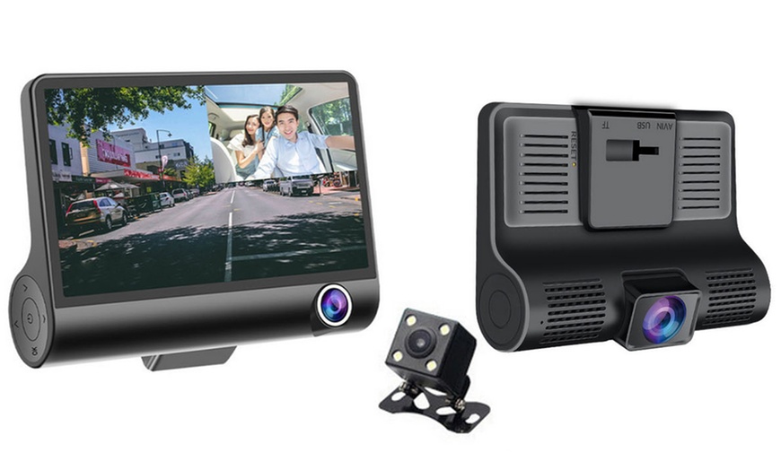 Image 2: Dashcam mit Dreifachansicht, opt. mit 32-GB-Speicherkarte