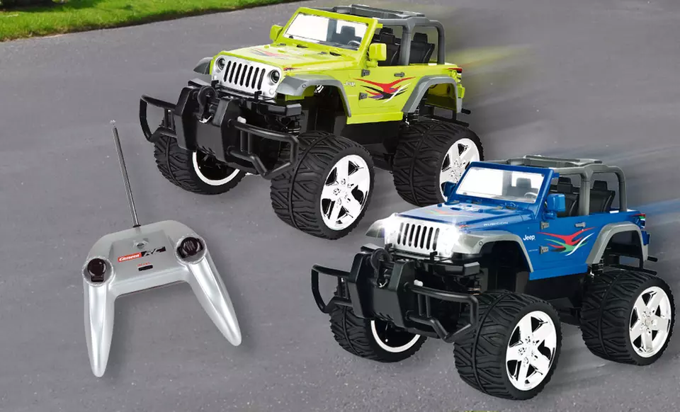 $59.99 for a Carrera RC Jeep Wrangler Monster Truck in Blue or Green ($119.99 List Price). Free Shipping and Returns. - Primary Image