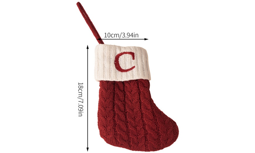 Image 8: Letter Christmas Yarn Knitted Sock Pendant