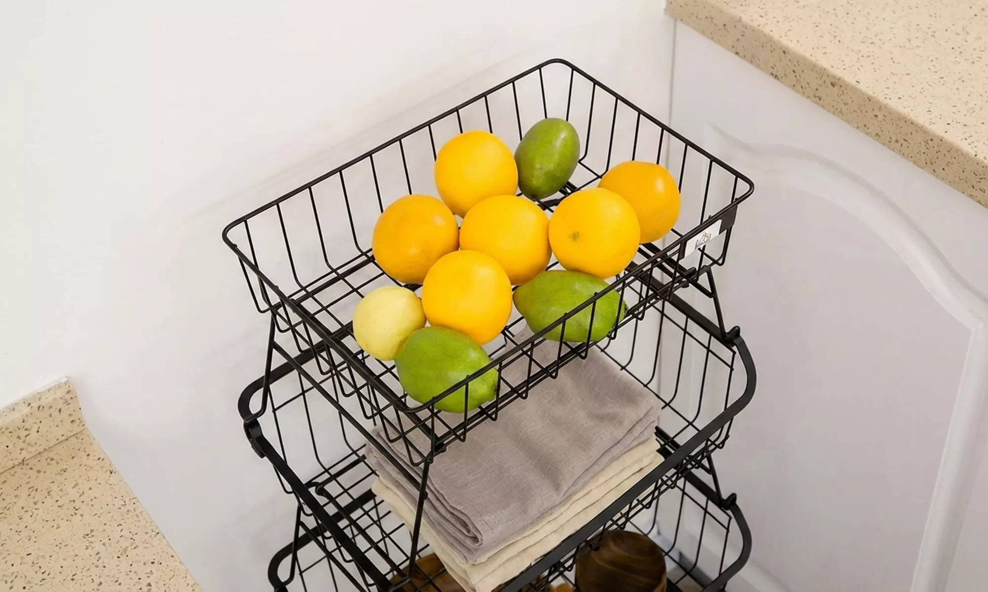 HomCom 5-Tier Steel Storage Trolley with Wheels in Black