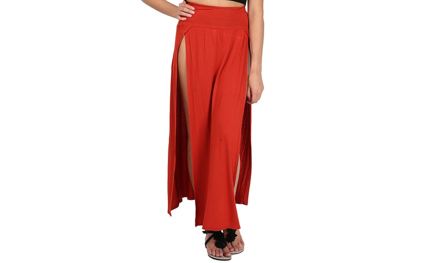 Image 8: High-Waisted Double Split Skirt