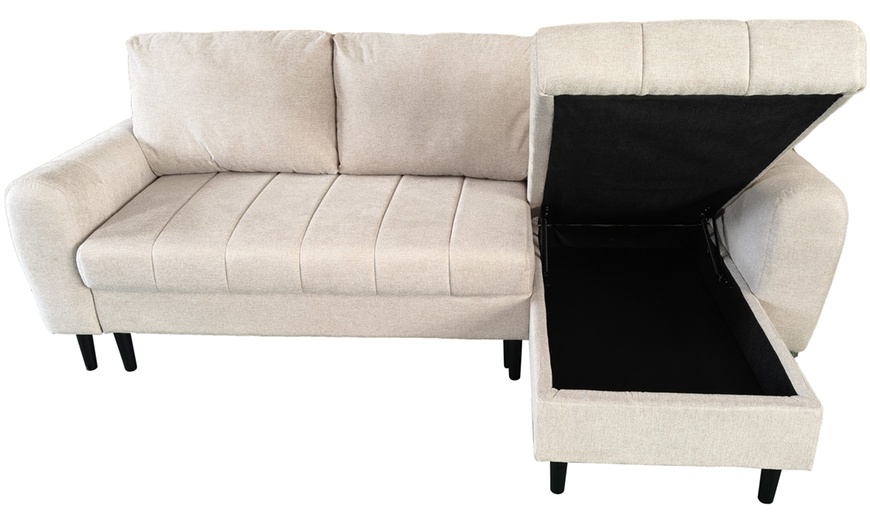 Image 7: DS Living Sienna 3 Seater Corner Sofa Bed with Storage