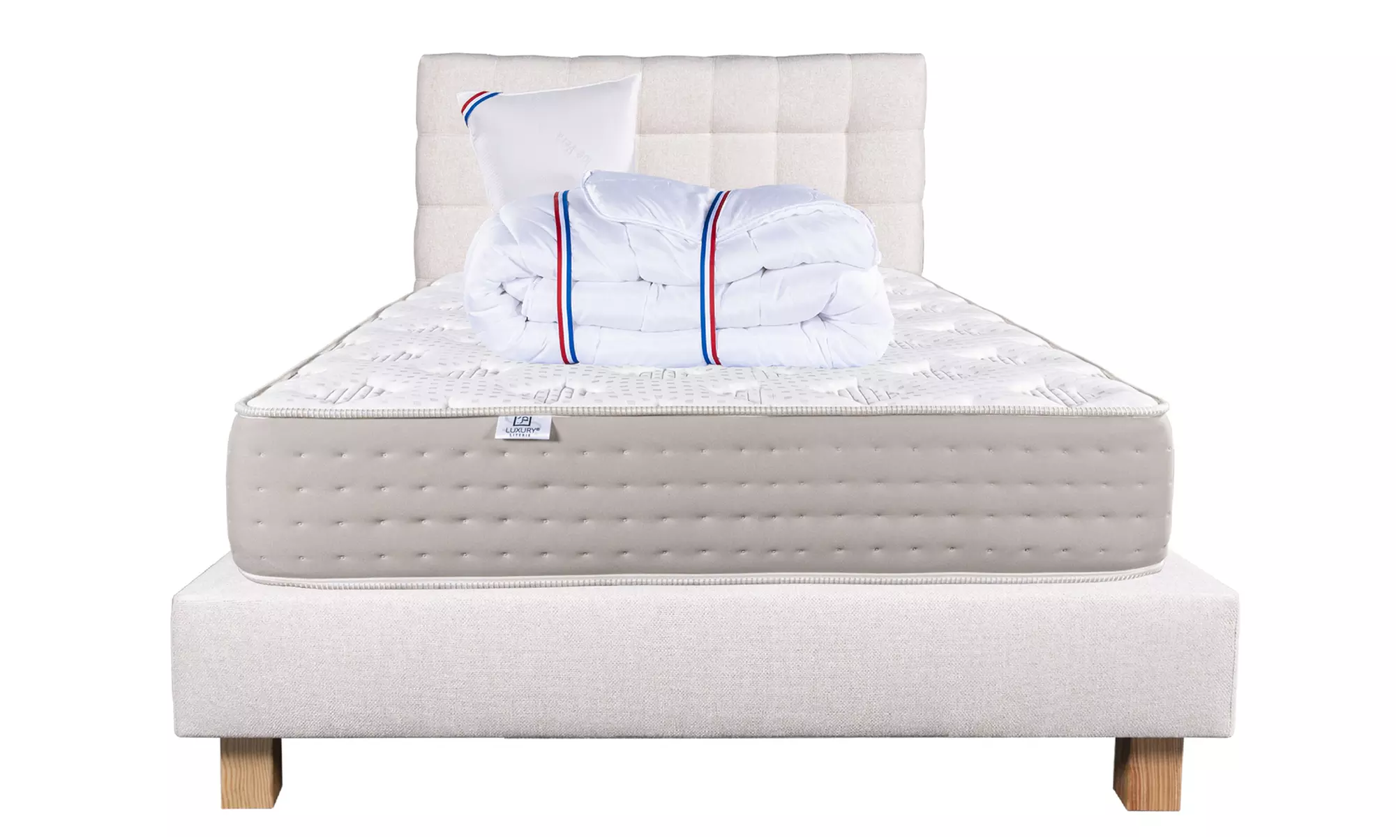 Matelas "Dreamlux", option sommier, oreiller, couette et tête de lit
