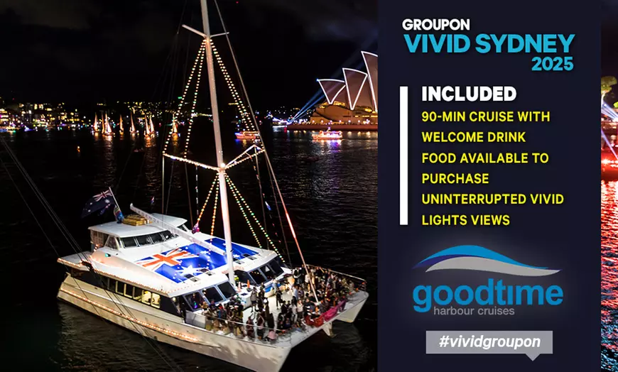 Image 1: 90-Min VIVID Cruise with Good Time Harbour Cruises - Up to 71% Off