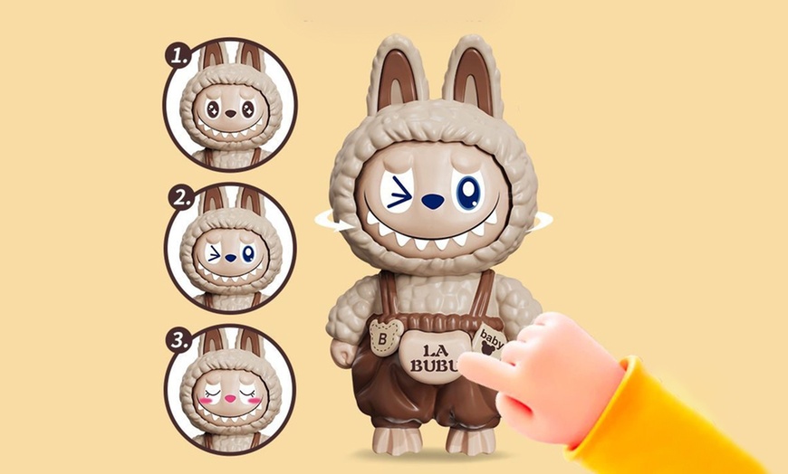 Image 3: Labubu-Inspired Keychain with Push Button to Change Expressions