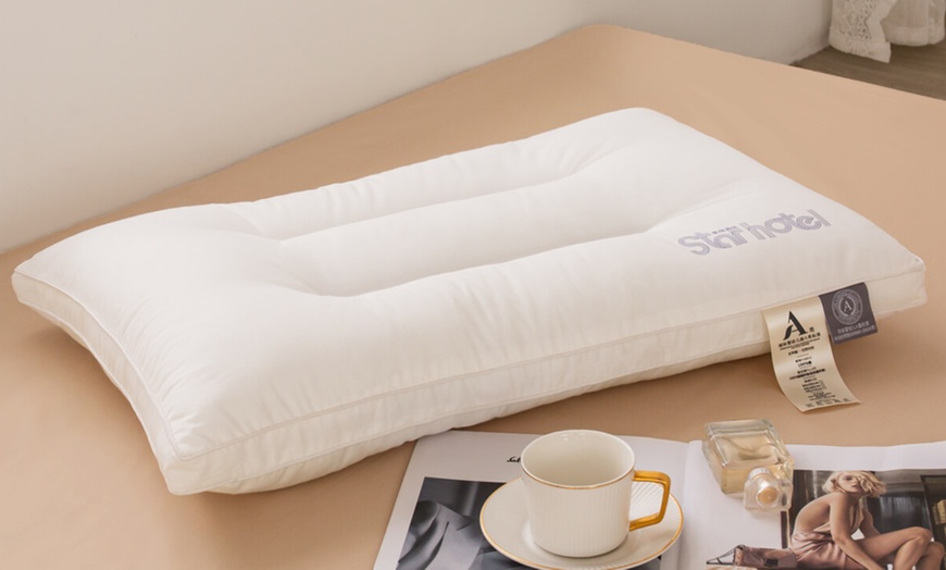 Image 19: 100% Cotton Hotel Grade Neck Support Pillow 2 Pack Set
