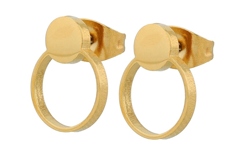 Image 34: Akzent Edelstahl-Ohrstecker für Damen