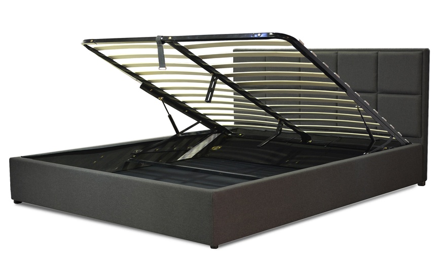 Image 13: Lit coffre Florence tissu, matelas ''Cosmos'' en option