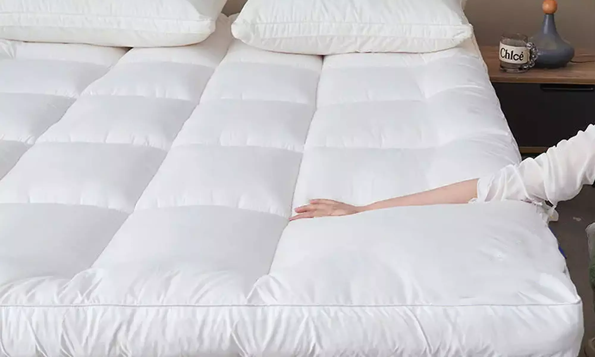 Dual-Technology matrastopper met traagschuim en microvezel – Sampur