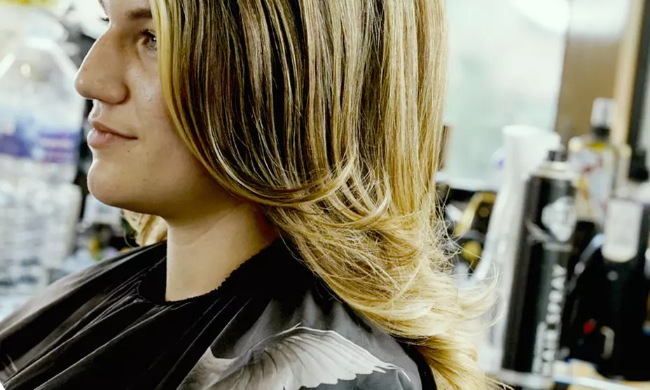 Haircut & Blowout with Hydrating Treatment or Hair Gloss Options at My Barber—Up to 56% Off