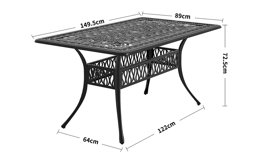 Image 44: Garden Outdoor Cast Aluminum Vintage Bistro Table 