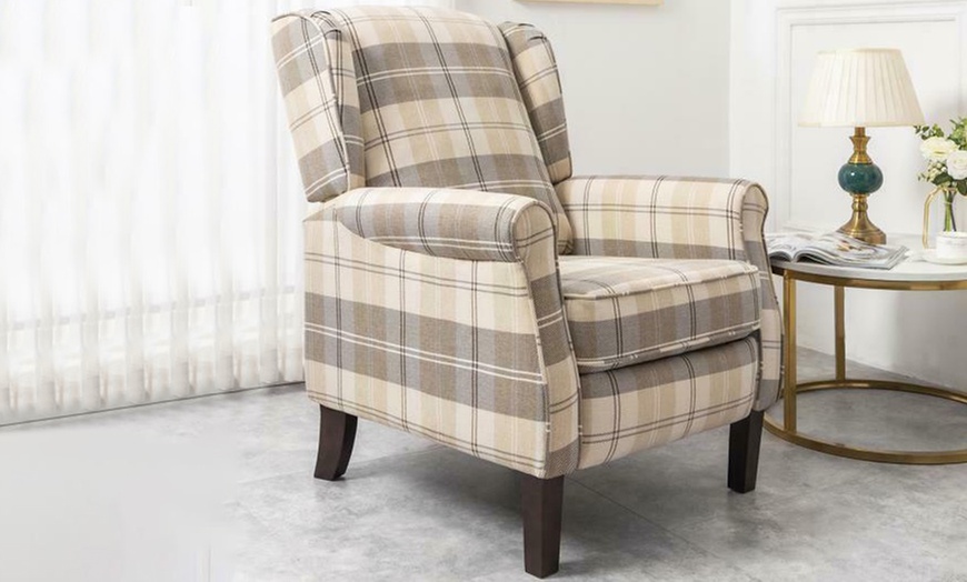 Image 16: Russell Wing-Back Recliner Armchair