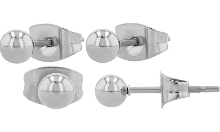 Image 21: Pendientes elegantes de acero inoxidable tipo botón