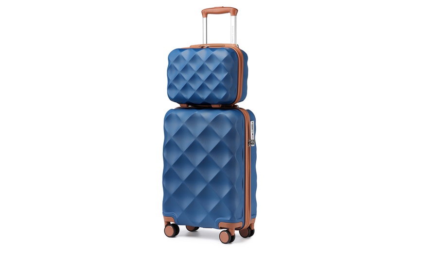 Image 31: One or Four pcs Ultralight ABS Diamond Suitcase
