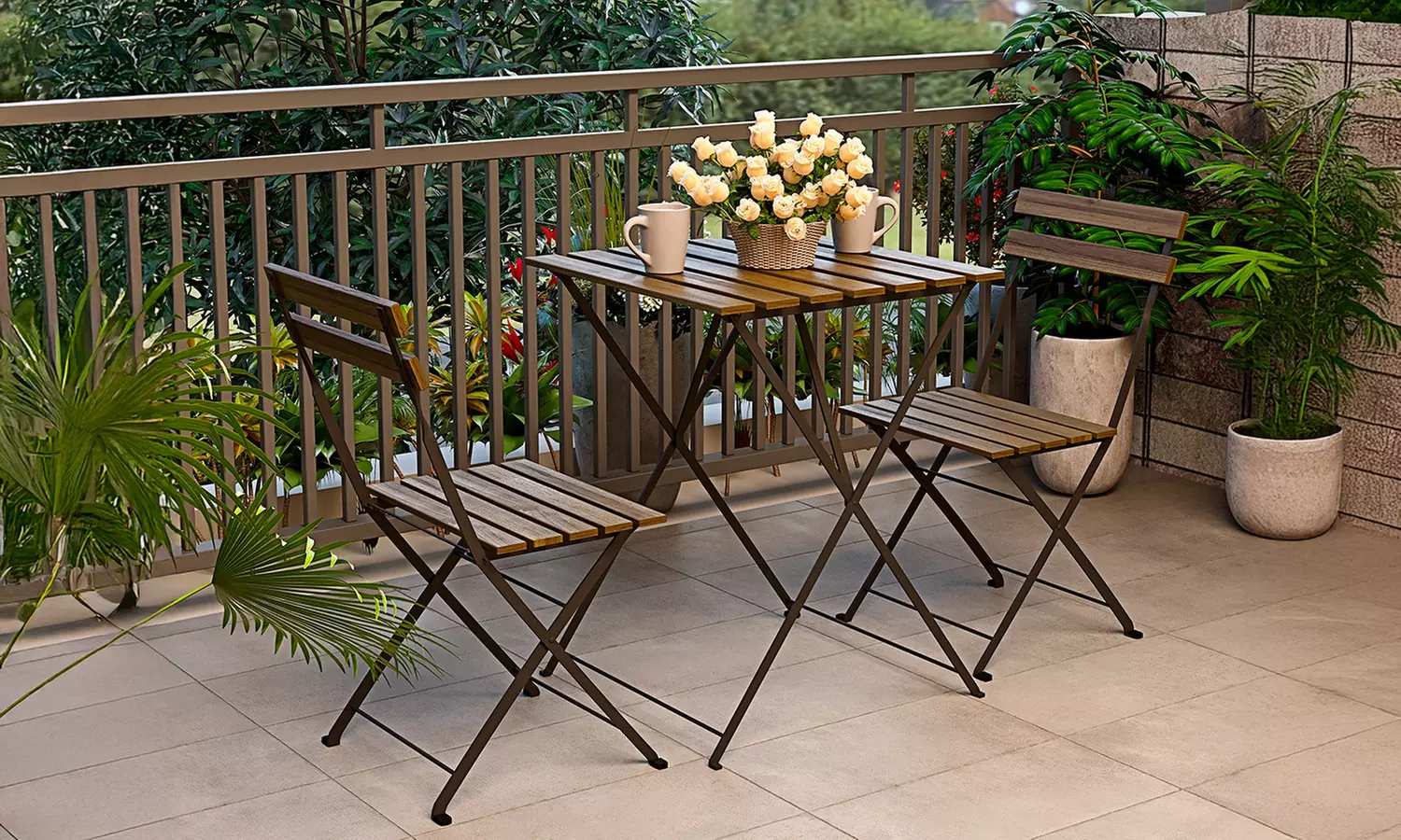 Set bistrot Hanoi con 1 tavolino e 2 sedie