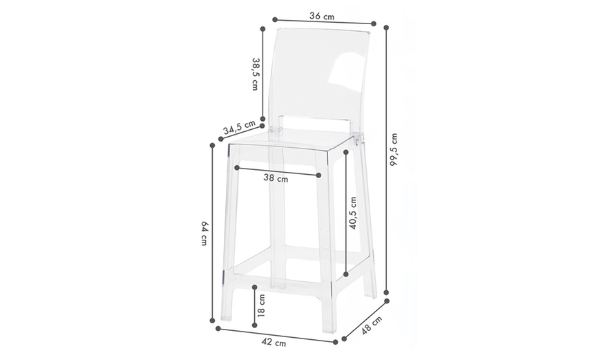 Image 3: Set aus 2 transparenten Polycarbonat-Hockern