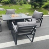 Image 2: Aluminum Firepit Dining Set