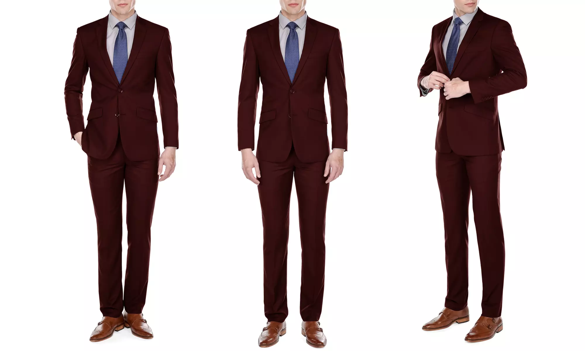 Uomo Men's European-Cut Slim-Fit Suit Set (2-Piece) - Second Medium