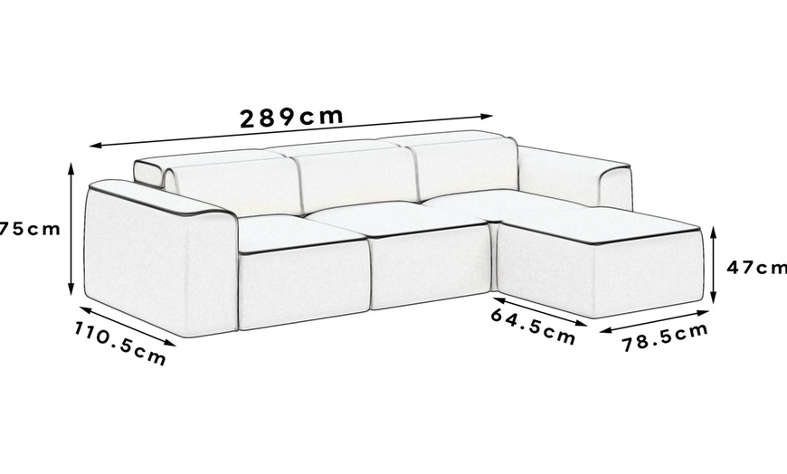 Image 6: DS Living Piper 3-Seater Sofa in Cream