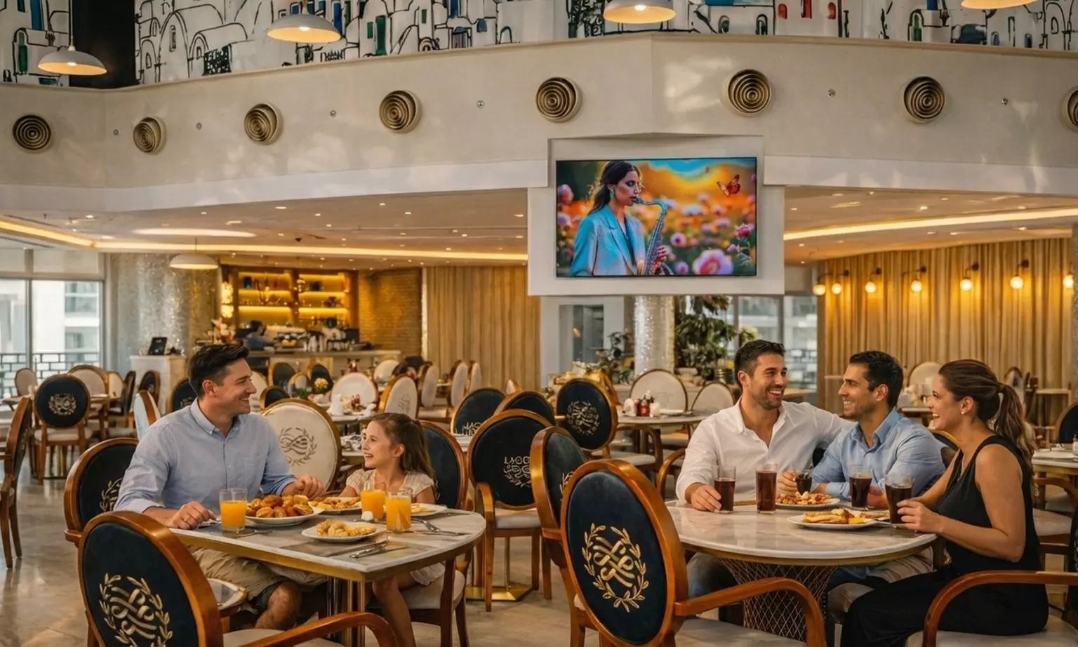 Mediterranean Four Course Business Lunch for One, Two, or Four Adults