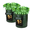 Image 3: 2-4 Pack DIY Potato Grow Planter PE Cloth Planting Container Bag Thicken Garden