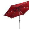 Image 10: 9ft. Patio Umbrella Solar LED Lights Steel Tilt with Crank