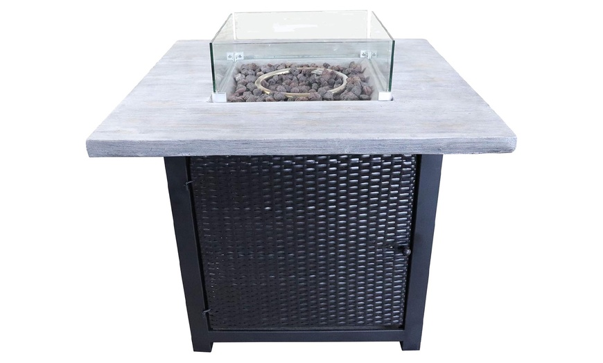 Image 3: Teamson Home Outdoor Rattan Fire Pit