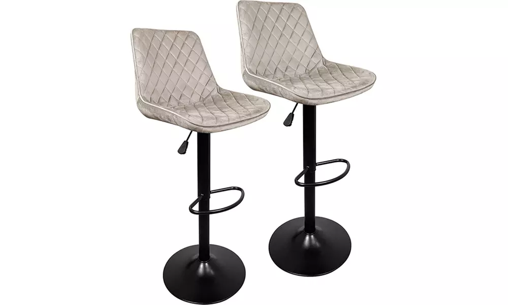 Set di 2 sgabelli in velluto