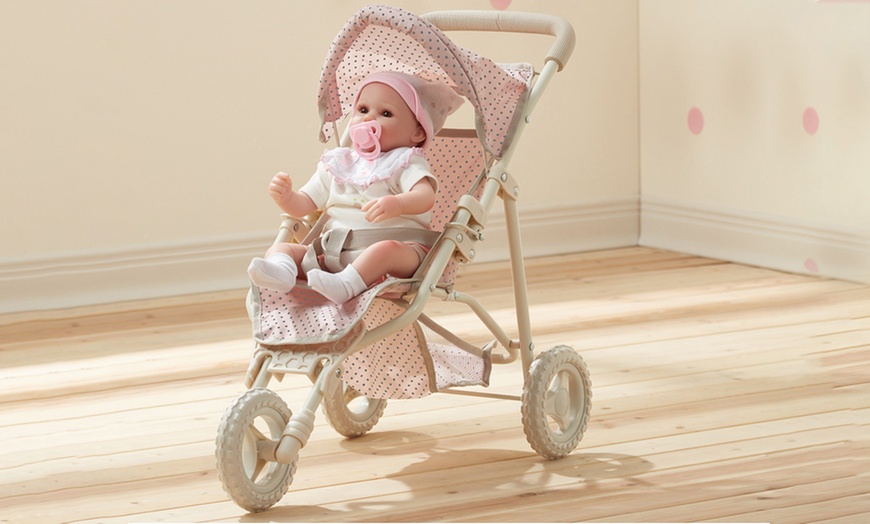 Image 1: Polka Dot Doll Stroller