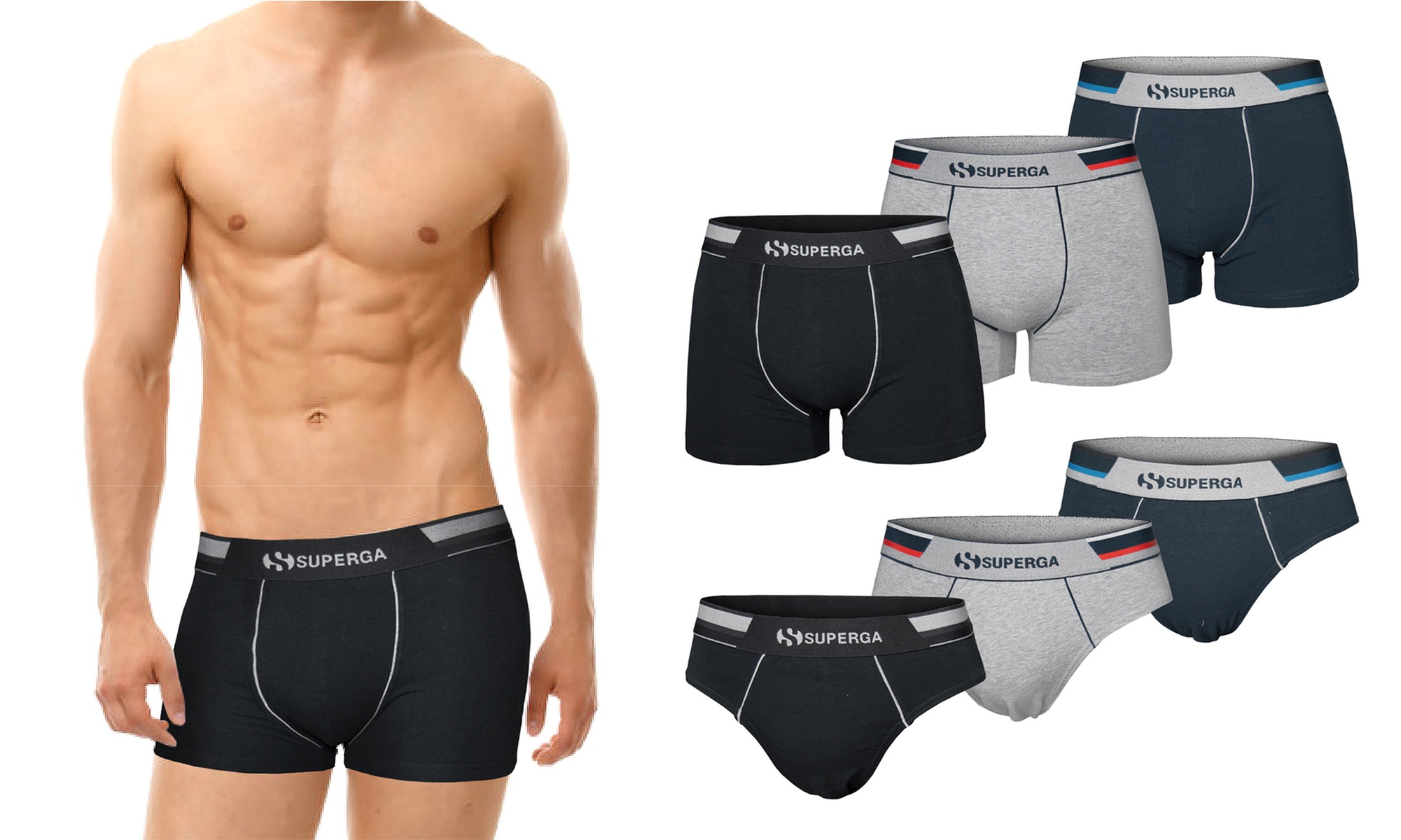 6 paia di slip o boxer Superga