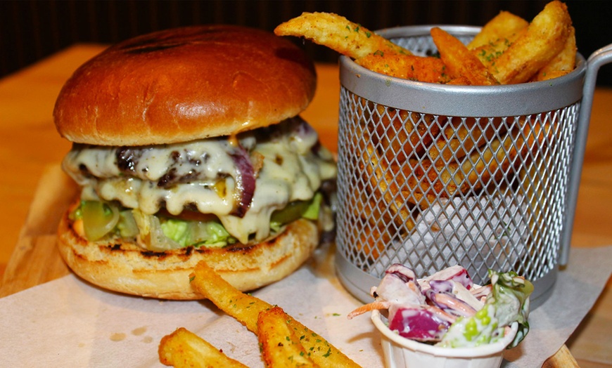 Image 2: American Style Smash Burger, Special Fries, Side & Beer, and More