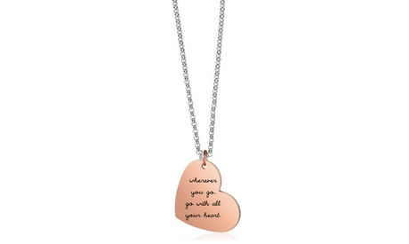 Collana con ciondolo Wherever you go a forma di cuore